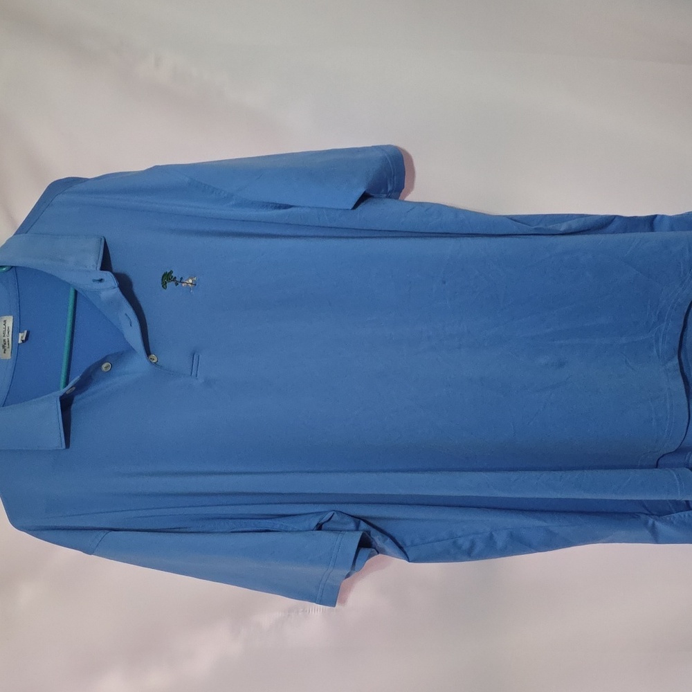 Peter Millar Summer Comfort Men's Polo Shirt Blue Embroidered Golf Sz XXL EUC